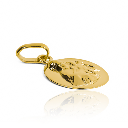 Dije Placa virgen del Carmen JC hecho con Oro 18K de Joyería Caracas. Con una garantía para toda la vida.