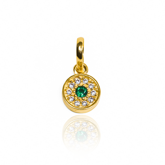 Dije Rueda de piedras JT. Fabricado en Oro 18K y con el respaldo de la prestigiosa Joyería Caracas, cuenta con garantía de por vida. 