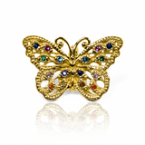 Dije multicolor Butterfly JT. Confeccionado con oro 18k y diseñado por la prestigiosa Joyería Caracas, cuenta con garantía de por vida. 