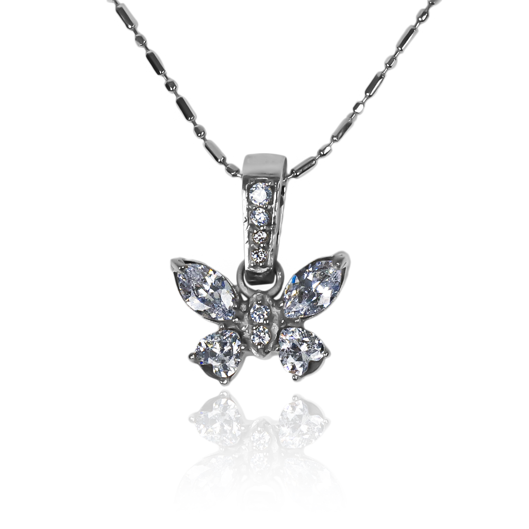 Dije white Butterfly es una pieza de joyería exclusiva de Oro 18K con el toque de elegancia y calidad característico de Joyería Caracas. Con garantía para toda la vida.