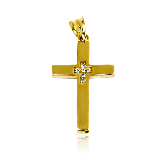 Dije Blessed Cross I. Confeccionada en oro 18k, esta joya de la prestigiosa marca Joyería Caracas, cuenta con garantía de por vida. 