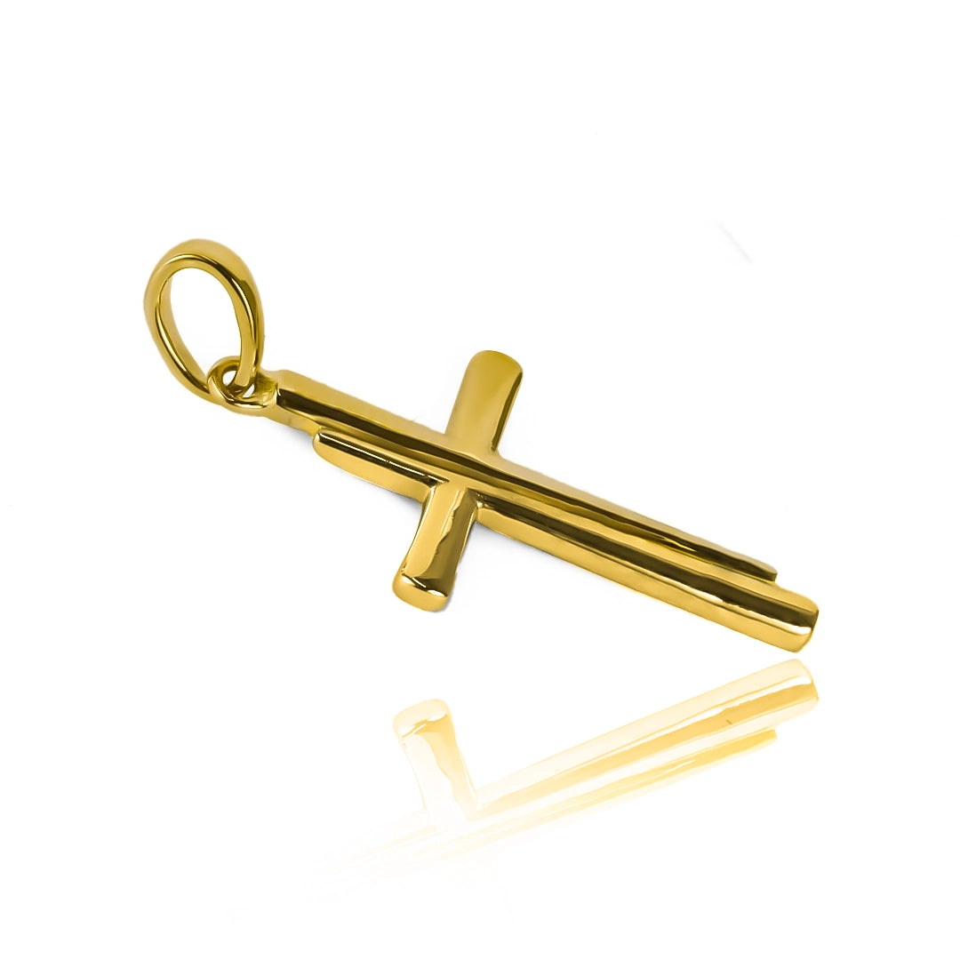 Dije Cruz Bicolor JC. Hecho con oro 18K, en Joyería Caracas es una verdadera obra de arte. Cuenta con garantía de por vida. 