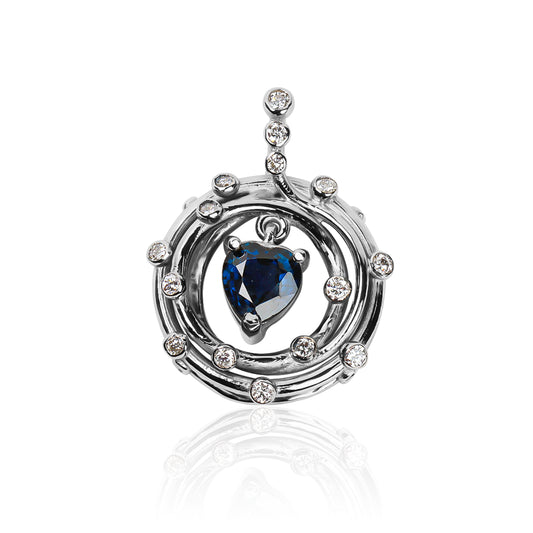 Dije Octopus - sapphire & diamonds elaborado en Oro 18K por Joyería Caracas, cuentan con garantía de por vida.
