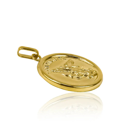 Dije Arcángel San Miguel JT es una pieza de oro de 18K de la prestigiosa Joyería Caracas. Con una garantía para toda la vida.