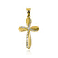 Dije Dije Cruz dubble I, elaborado en oro 18k por Joyería Caracas. Cuenta con garantía de por vida.