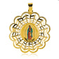 Dije Guadalupana color bigger I, elaborado en oro de 18 quilates por Joyería Caracas, cuenta con certificado de calidad y garantía de por vida.
