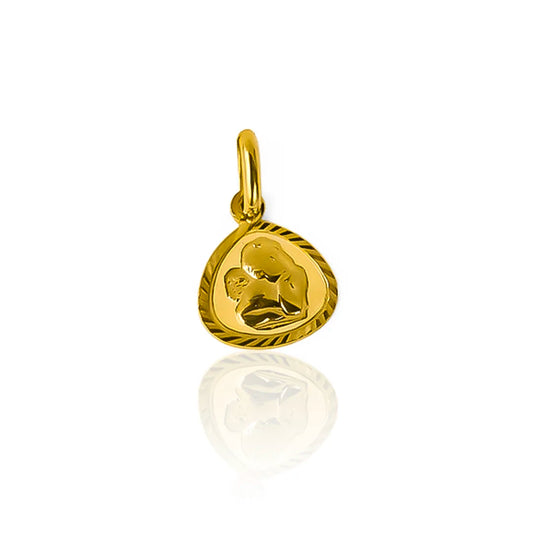 Dije Angelito XS marco I está confeccionado en oro 18K de la prestigiosa Joyería Caracas. Con garantía de por vida.