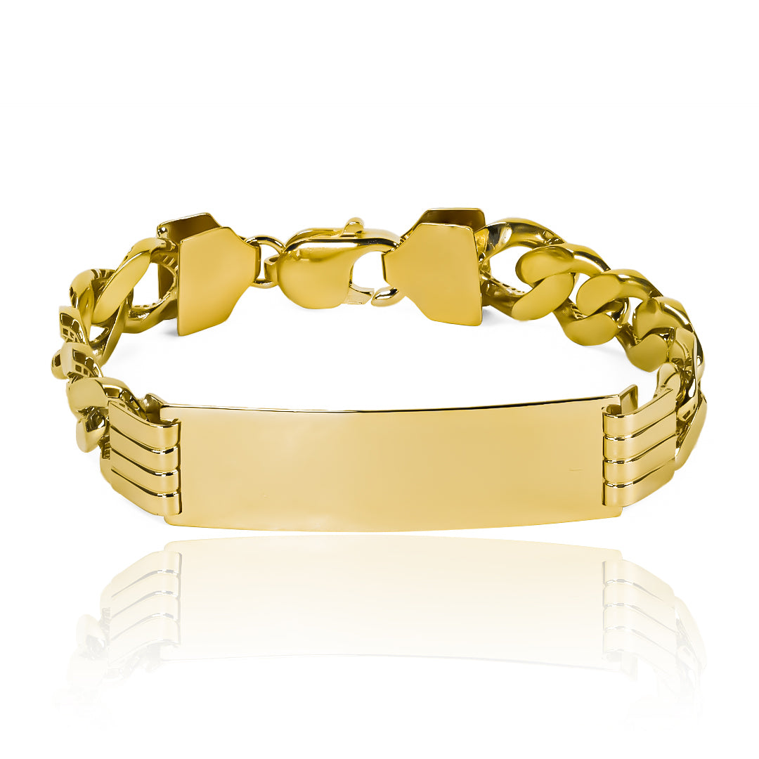 Pulsera esclava cubana Luxury XL es una pieza impresionante de joyería de 18K oro de la marca Joyería Caracas. Con una garantía de por vida.