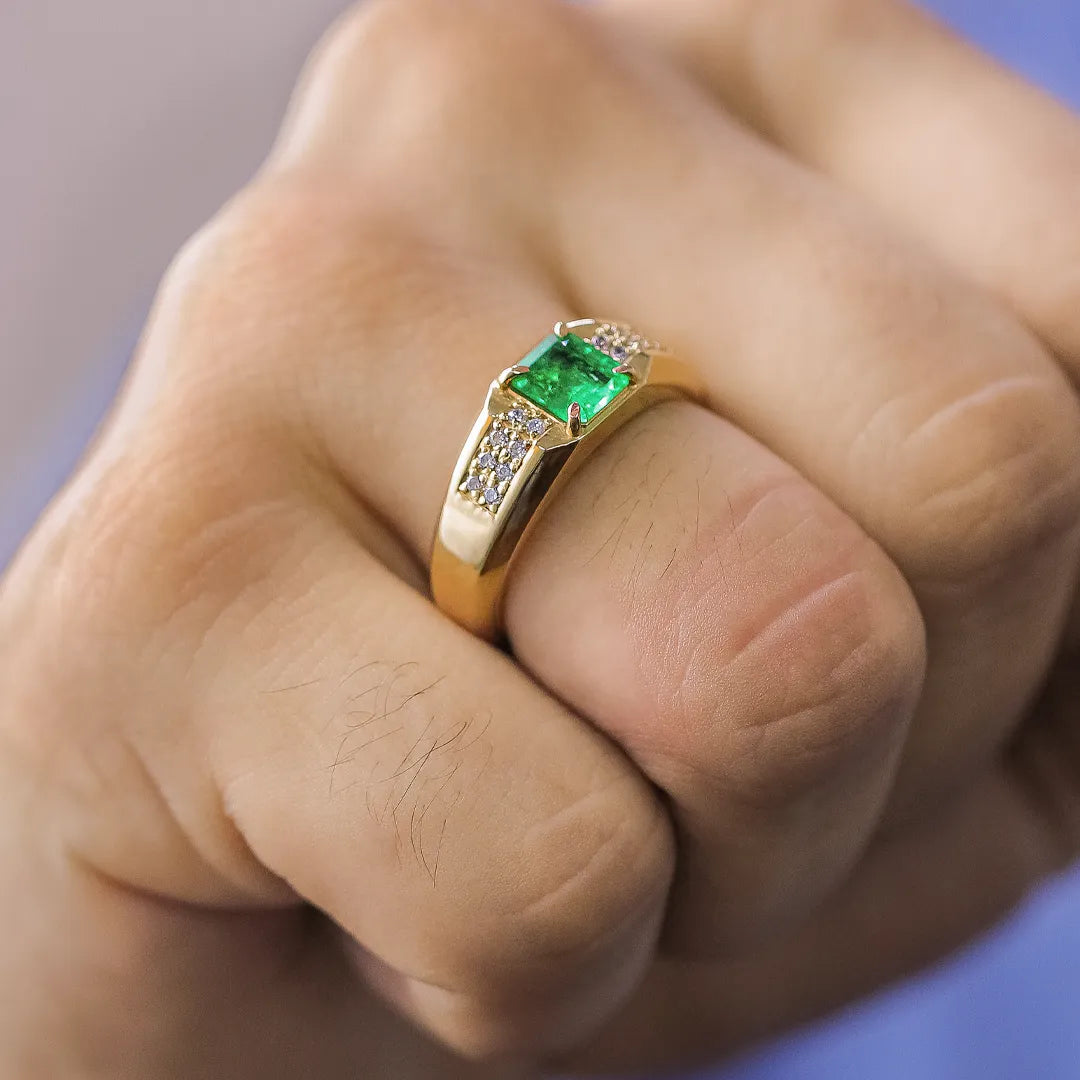 Joyería Anillos De Compromiso Con Piedra Esmeralda Anillo Emerald