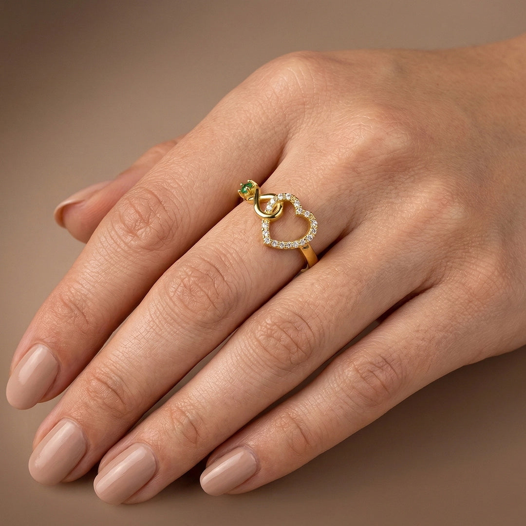 Anillo Infinity heart cristals