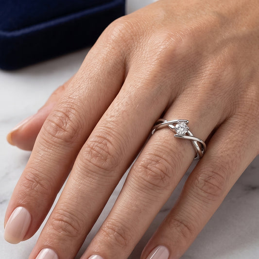 Anillo Crossed Infinity Lab Diamond