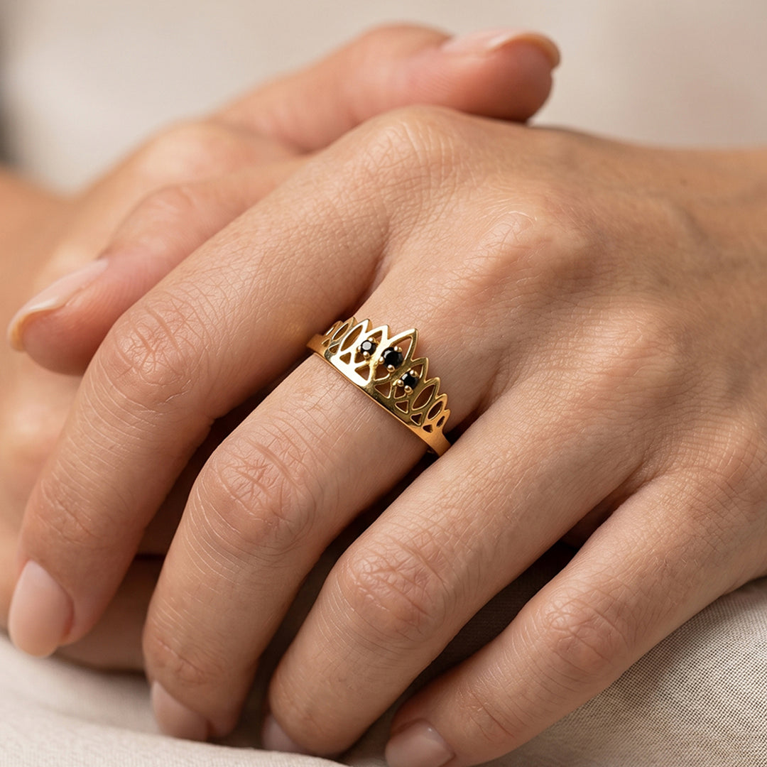 Anillo Lengua de Fuego Rose Diamante