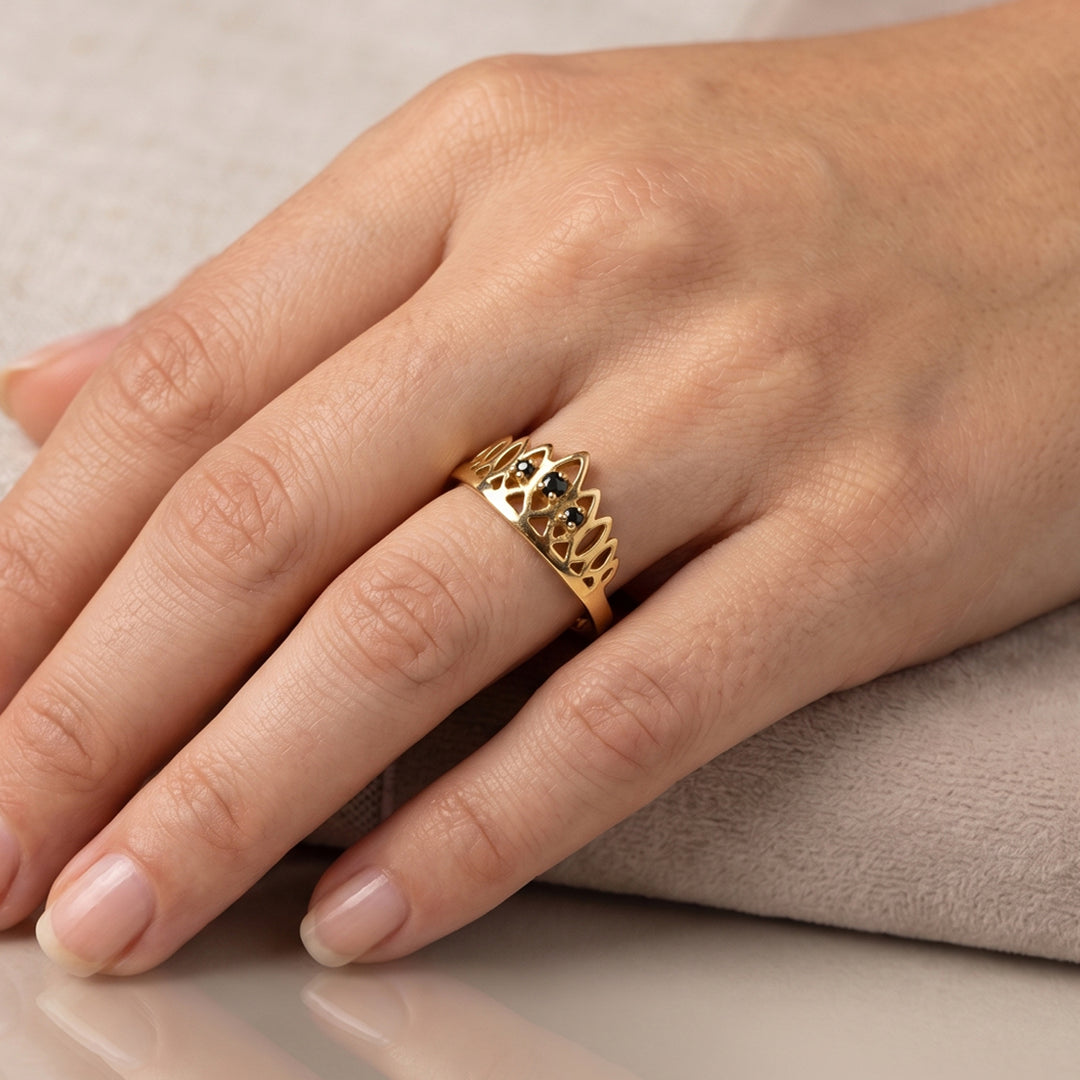 Anillo Lengua de Fuego Rose Diamante