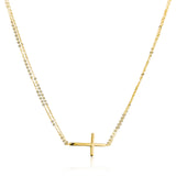 Gargantilla Cruz, fabricado en oro 18K por Joyería Caracas, cuenta con un certificado de calidad y garantía de por vida.