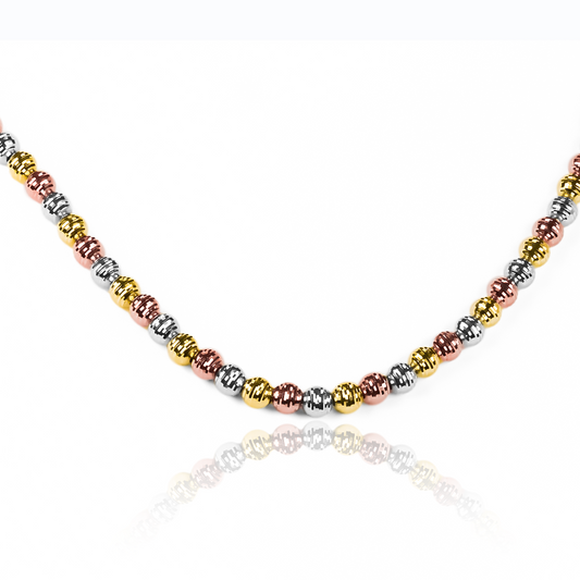 Gargantilla Diamantada 3 Oros I, fabricado en oro 18K por Joyería Caracas, cuenta con un certificado de calidad y garantía de por vida.