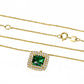 Gargantilla Green Lady Square, fabricado en oro 18k por Joyería Caracas, cuenta con un certificado de calidad y garantía de por vida.