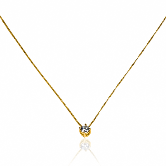 Gargantilla Mini Cubana ss 50 Pasante #3, fabricada en oro 18K por Joyería Caracas, cuenta con un certificado de calidad y garantía de por vida.