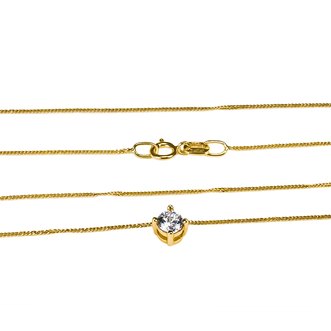Gargantilla Mini Cubana ss 50 Pasante #3, fabricada en oro 18K por Joyería Caracas, cuenta con un certificado de calidad y garantía de por vida.