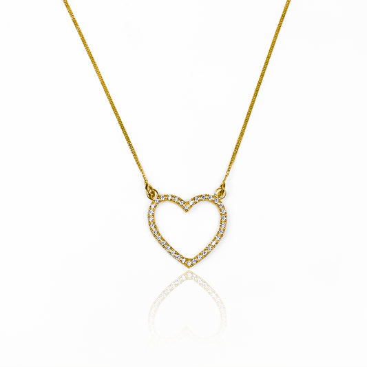 Gargantilla Mini Cubana - Corazón JT, fabricado en oro 18K por Joyería Caracas, cuenta con certificado de calidad y garantía de por vida.