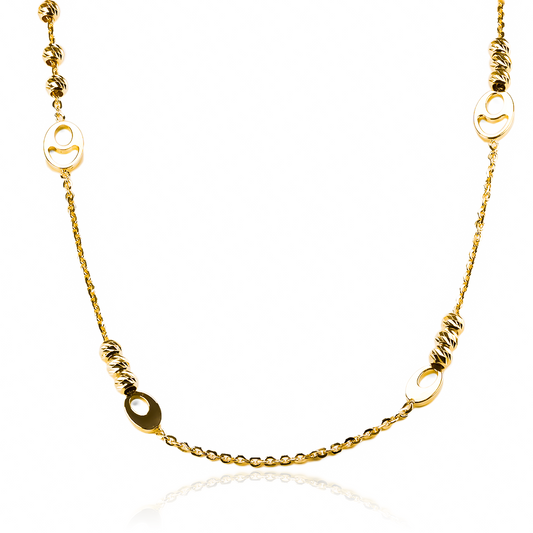Gargantilla O Especial I, fabricada en oro 18K por Joyería Caracas, cuenta con un certificado de calidad y garantía de por vida.