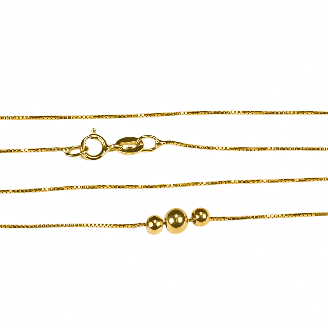 Gargantilla Veneciana Style 45 Esferas Lisas, elaborada en Oro 18K por Joyería Caracas, cuenta con un certificado de calidad y garantía de por vida.