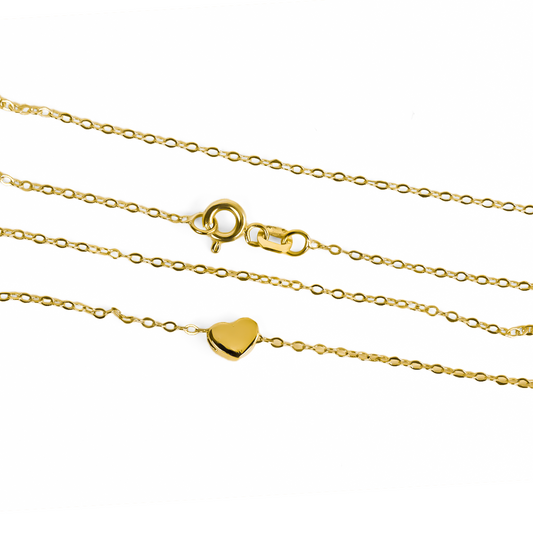 Gargantilla Classic Corazón Pasante S, elaborado en oro 18k por Joyería Caracas, cuenta con un certificado de calidad y garantía de por vida.