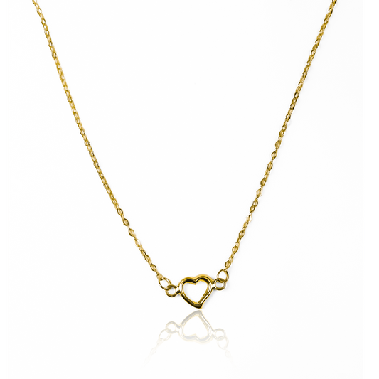 Gargantilla Corazón, fabricado en oro 18K por Joyería Caracas, cuenta con un certificado de calidad y garantía de por vida.