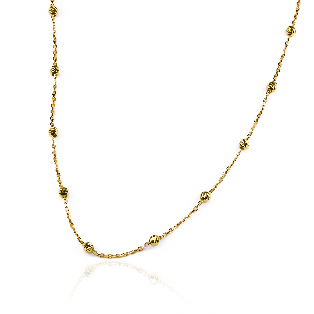 Gargantilla Facetada 45 I, fabricada en oro 18k por Joyería Caracas, cuenta con un certificado de calidad y garantía de por vida.