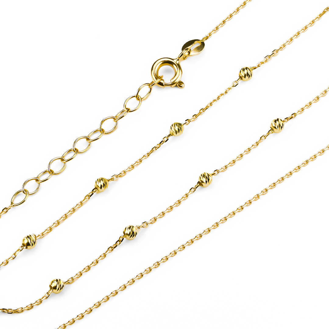 Gargantilla Facetada 45 I, fabricada en oro 18k por Joyería Caracas, cuenta con un certificado de calidad y garantía de por vida.