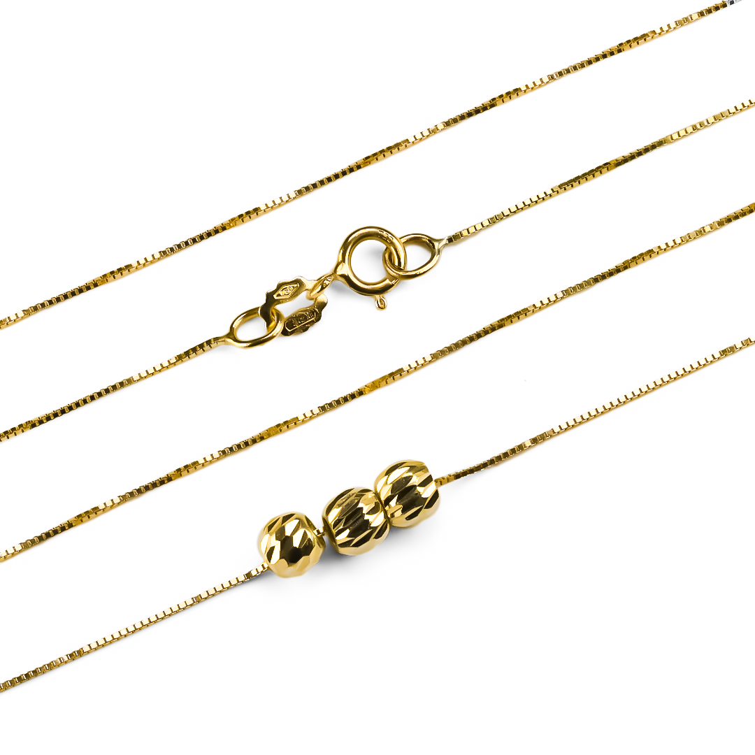 Gargantilla Veneciana 45 Amarilla, fabricada en oro 18k por Joyería Caracas, cuenta con un certificado de calidad y garantía de por vida.