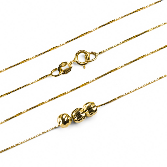 Gargantilla Veneciana 45 Amarilla, fabricada en oro 18k por Joyería Caracas, cuenta con un certificado de calidad y garantía de por vida.