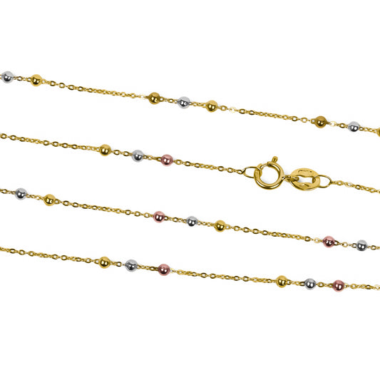 Gargantilla Special sphere 3 oros M45, fabricada en oro 18k por Joyería Caracas, cuenta con un certificado de calidad y garantía de por vida.