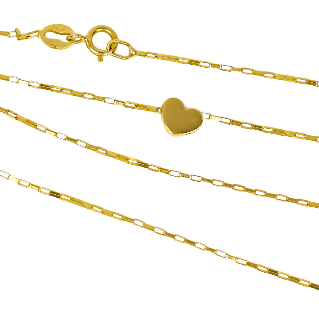 Gargantilla Classic Corazón Pasante S, elaborado en oro 18k por Joyería Caracas, cuenta con un certificado de calidad y garantía de por vida.