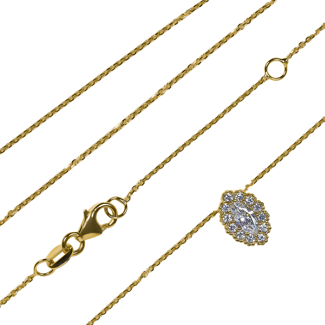 Gargantilla Marquesa Royale, fabricada en oro 18k por Joyería Caracas, cuenta con un certificado de calidad y garantía de por vida.