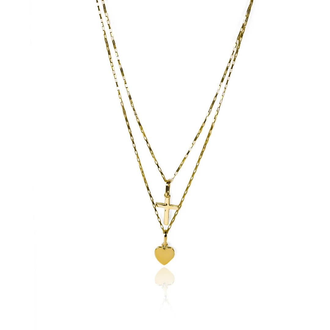 Franco Cross &amp; Heart Choker
