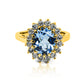 Anillo Lady tradicional- Topacio y Diamantes fabricado por Joyería Caracas en oro 18 quilates, cuenta con certificado de calidad y garantía de por vida.