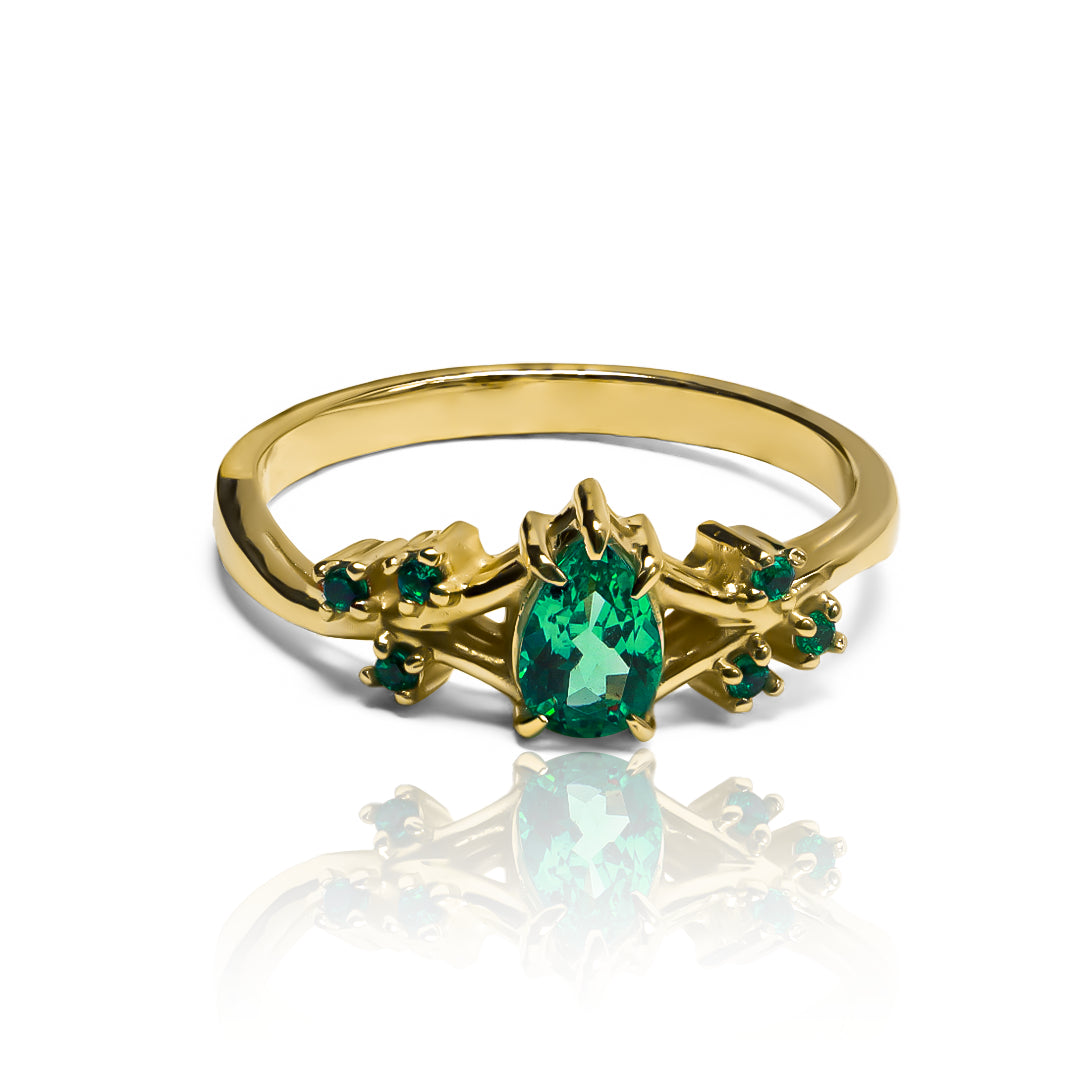 Anillo Fairy (lab grow emerald) esmeralda de laboratorio