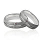 Argollas de matrimonio Mate Bicolor Rubí, fabricadas en oro 18k por Joyería Caracas, cuenta con certificado de calidad y garantía de por vida.