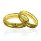 Argollas de matrimonio Mate Bicolor Zafiro, fabricadas en oro 18k por Joyería Caracas, cada una cuenta con el certificado de calidad y garantía para toda la vida.