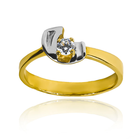 Anillo de compromiso onda bicolor es el símbolo perfecto del amor eterno. Diseñado por Joyería Caracas, en oro de 18 k y viene con un certificado de calidad y garantía para toda la vida.
