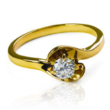 Anillo de compromiso pétalos de rosa fabricado en oro 18k con certificado de calidad y garantía de por vida de la Joyería Caracas.