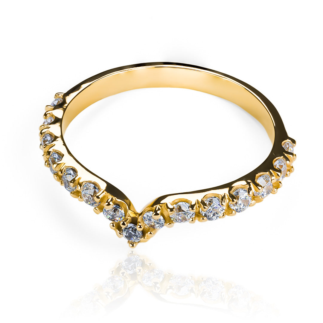 Anillo de compromiso duo con corazón enamorado en oro 18k en Joyería Caracas. Cuenta con un certificado de calidad y garantía de por vida.