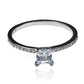 Anillo de compromiso princess ring de Joyería Caracas. Hecho en oro 18k con certificado de calidad y garantía para toda la vida.