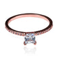 Anillo de compromiso princess ring de Joyería Caracas. Hecho en oro 18k con certificado de calidad y garantía para toda la vida.