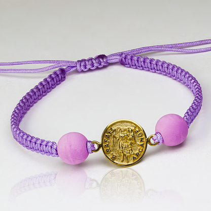 Pulsera Arcángel San Rafael. Hecha de Oro 18K por los artesanos de Joyería Caracas, cuenta con una garantía de por vida. 