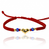 Pulsera Corazón + Esfera Lisa #3 x2 de Joyería Caracas está hecha en oro 18k, con detalles en hilo coreano y bisutería de calidad. Con garantía de por vida y sin costo adicional.