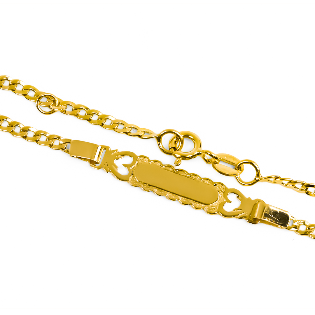 Pulsera Cubana Style Nube M de Joyería Caracas! Hecha con oro de 18K y con garantía de por vida, esta pulsera es un símbolo de elegancia y exclusividad.