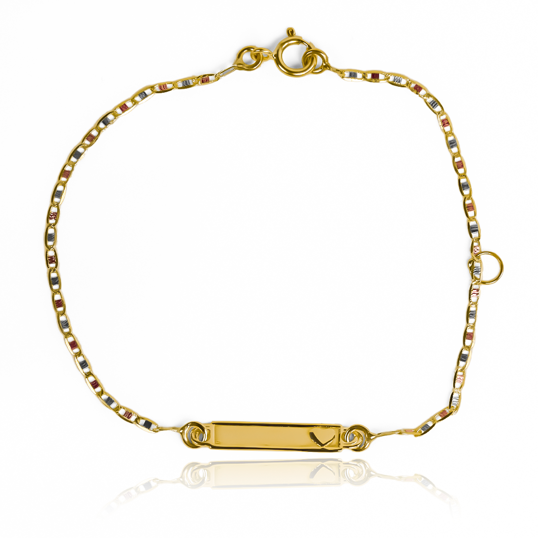 Pulsera Escalera 3 oros Corazón S. Hecha de Oro 18K y diseñada por Joyería Caracas. Con su garantía de por vida.