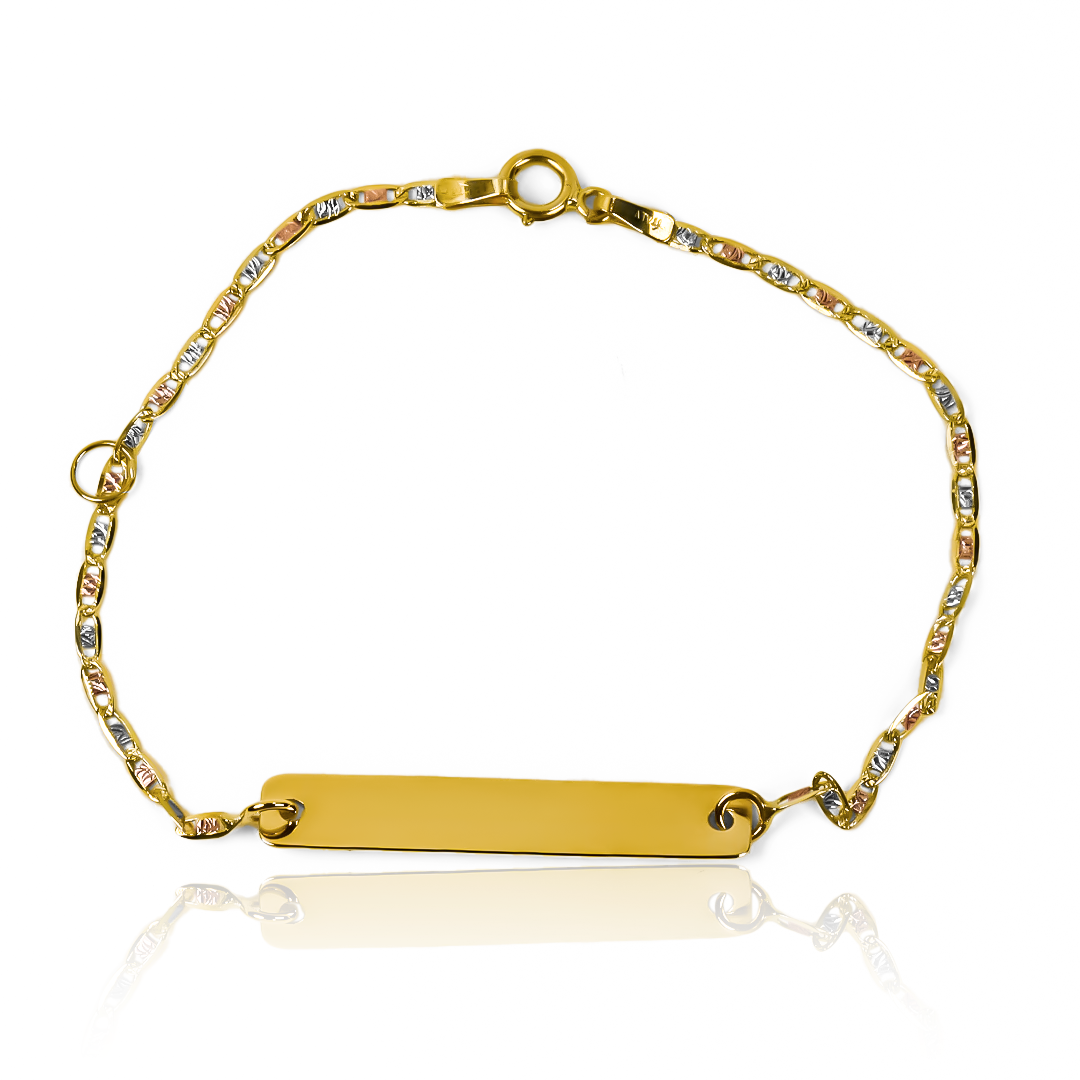 Pulsera Escalera 3 oros de Joyería Caracas, hecha de oro 18K y con un estilo plane que hará resaltar tu elegancia. Con garantía para toda la vida.
