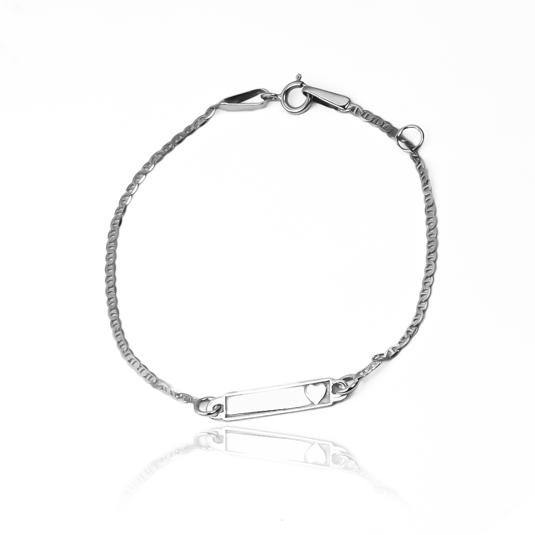 Pulsera Escalera Corazón alto oro blanco S es una joya de Oro 18K de alta calidad de Joyería Caracas. Con su diseño elegante y su garantía para toda la vida.